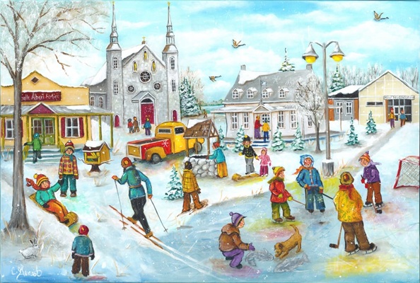 Au cœur du village 24×36 Au cœur du village 24x36